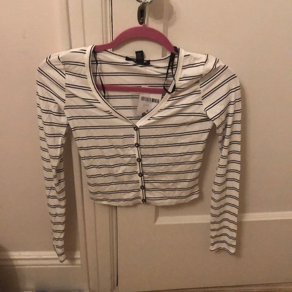 striped buttoned long sleeve t shirt - Picture 1 of 3